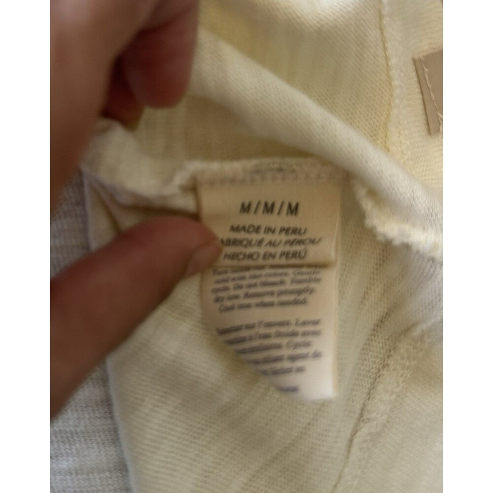 NWOT Faherty  Slub Varsity V Neck Tee Size Medium Striped Organic Cotton - Picture 10 of 13